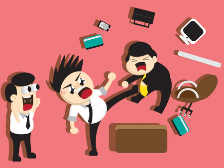 They kicked bossのイラスト素材