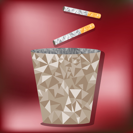 low poly Disposable cigarette binsのイラスト素材