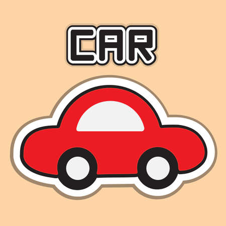 red car cartoonのイラスト素材