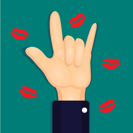 Hand sign i love you.のイラスト素材