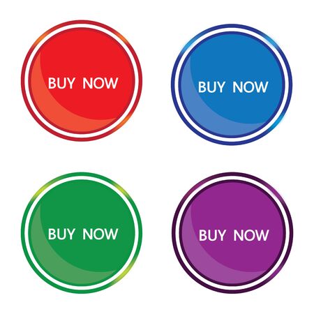 Four colored circular icons buy nowのイラスト素材