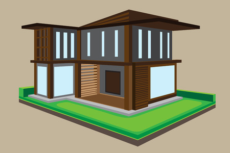 Vector : modern house designのイラスト素材