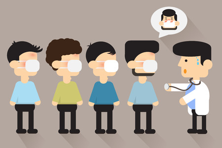 Doctor treating patientsのイラスト素材