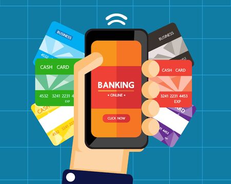 mobile bankingのイラスト素材