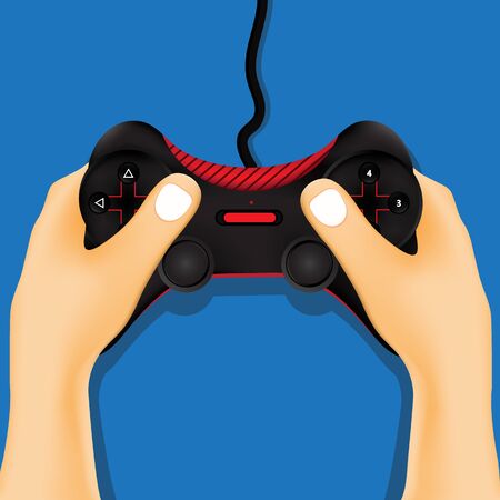 Hand holding game controller.のイラスト素材