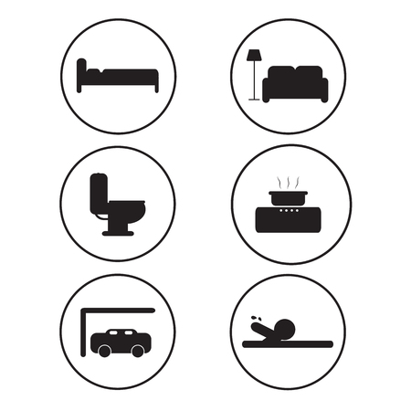 Easy icon rooms in the house.のイラスト素材