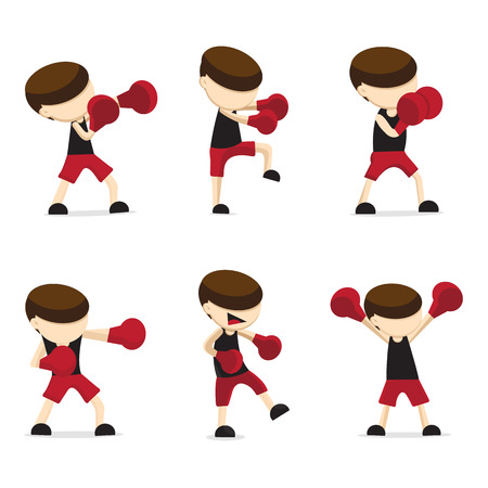 Red boxing cartoon sports design.のイラスト素材