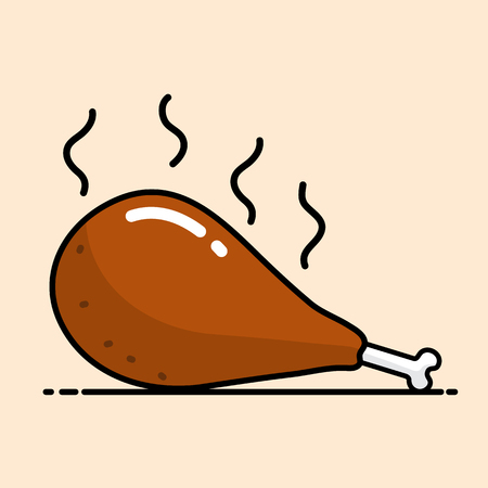 Chicken Drumstick vector cartoon design.のイラスト素材