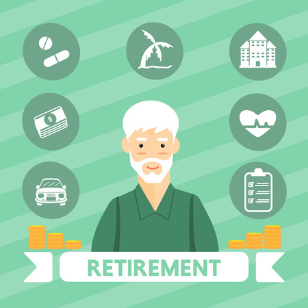Retirement vector cartoon design.のイラスト素材