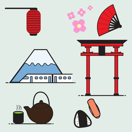 Japan vector cartoon design.のイラスト素材