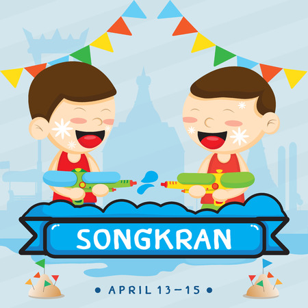 Songkran festival .のイラスト素材
