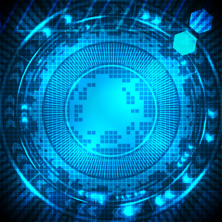 Abstract circle futuristic digital technology pattern.のイラスト素材
