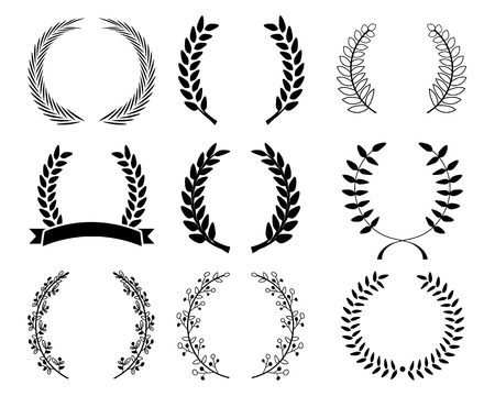 Leave laurel set vector designのイラスト素材