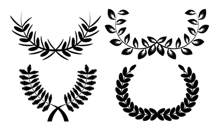 Leaf laurel set vector designのイラスト素材