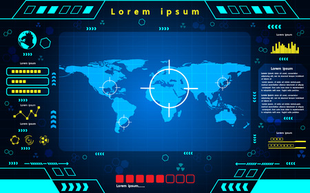 Futuristic interface world map technology  background design.のイラスト素材