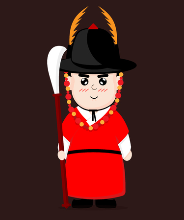 Traditional Korean guard vector cartoon design.のイラスト素材