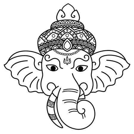Ganesha is a god of wisdom.のイラスト素材