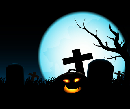 Halloween moon night vector design.のイラスト素材