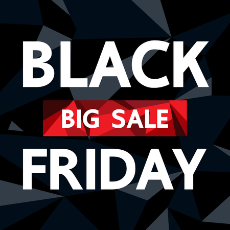 Black Friday on black poly abstract background.のイラスト素材