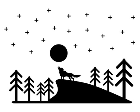 wolf black shadow vector design for halloween day.のイラスト素材