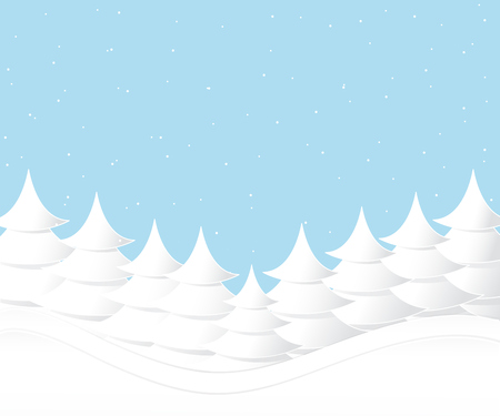 Christmas tree and snowfall background vector design for Christmas day.のイラスト素材