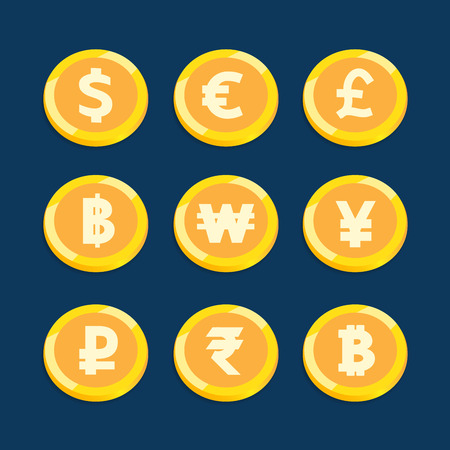 Coin currency set vector design for business finance .のイラスト素材