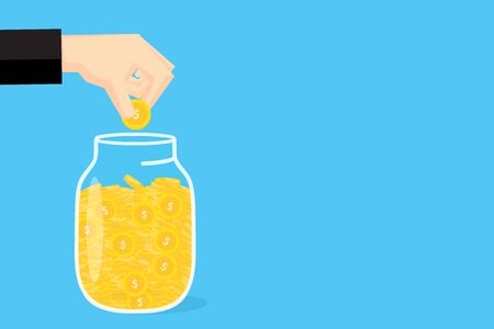Hands saving money for business finance.のイラスト素材