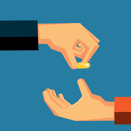 Give and receive coinsのイラスト素材