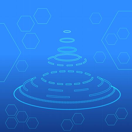 Technology interface hud abstract blue background vector designのイラスト素材