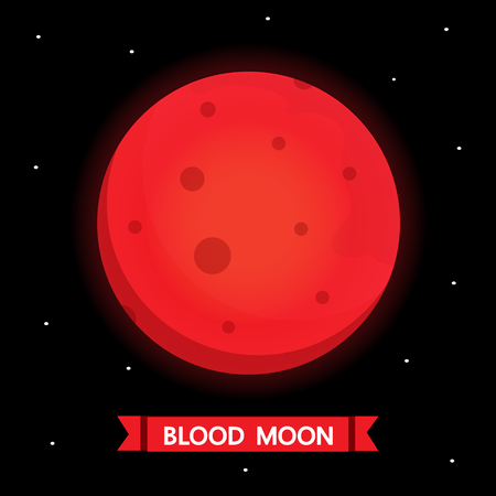 Blood moon cartoon vector design.のイラスト素材