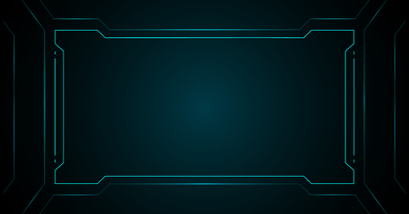 Blue square frame technology futuristic interface hud vector  background design.のイラスト素材