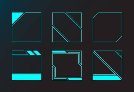 Square frame abstract technology future interface hud .のイラスト素材