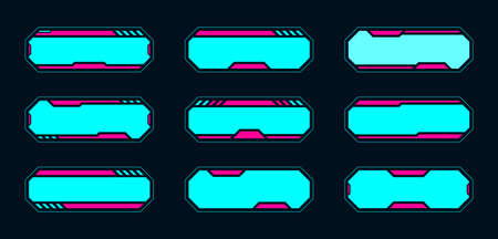 Futuristic frame hud design for the digital game online.のイラスト素材