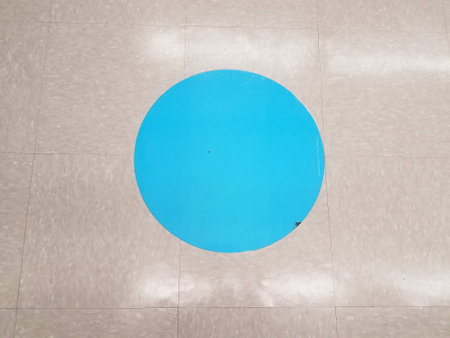 blue dot on the floorの写真素材