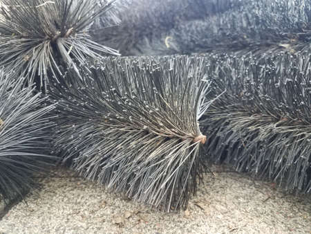 black pipe cleaner and gutter with roof of house