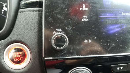 dusty and dirty touch screen in car