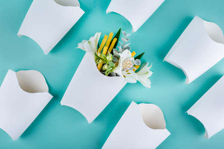 fries with flowersの写真素材