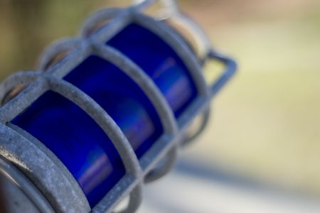 A blue warning light, unlit.の写真素材