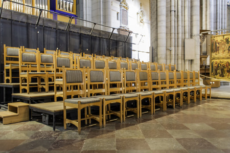 UPPSALA,SWEDEN - AUG 23,2014:Cathedral dates back to late 13th c and at height of 118.7 m.High altar is used for cathedralのeditorial素材