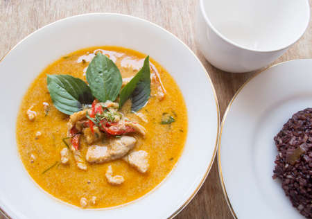 Dried red coconut curry with porkPanaeng : Delicious and famous Thailand food