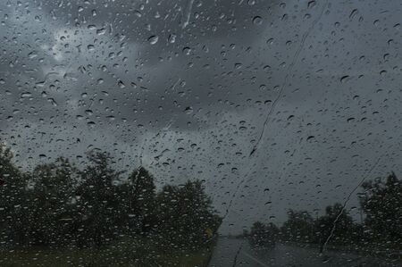 rain on glassの写真素材