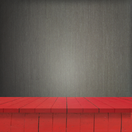 Empty top Wood shelves or table on black wall background.For put product and some thingの写真素材