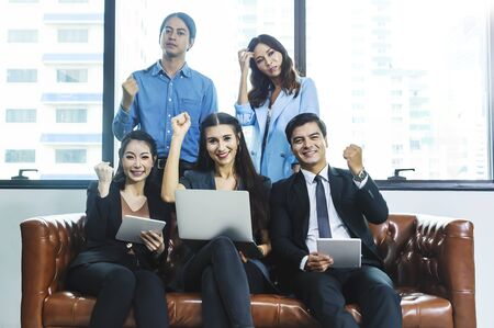 Successful business people group working everyday job at modern office.の写真素材