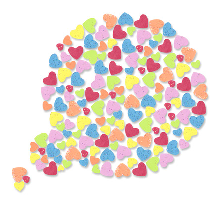 Small heart as well as speech bubbles 