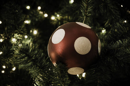 Christmas ball hanging on tree  