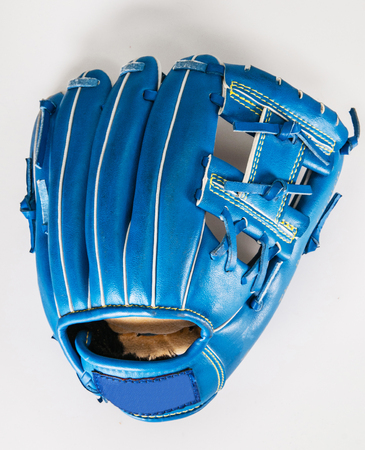 Baseball Glove color blue isolated on whiteの写真素材