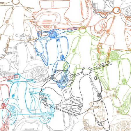 Scooter pattern vector backgroundのイラスト素材
