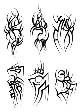 Tattoo art  style tribal tattoo collectionのイラスト素材