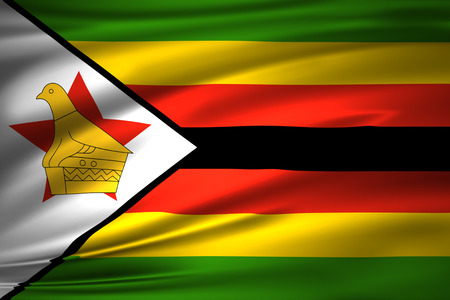 Zimbabwe 3D waving flag illustration. Texture can be used as background.の写真素材