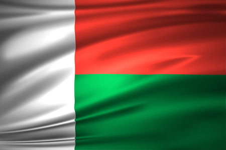 Madagascar 3D waving flag illustration. Texture can be used as background.の写真素材